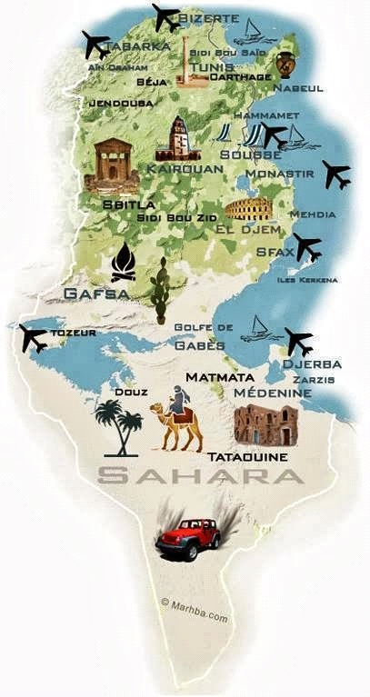 tunezia térkép